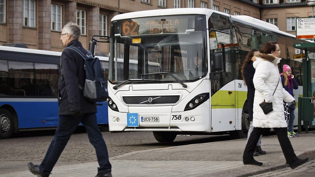 Bussiyhtiö Nobinan työnseisaus alkoi viime yönä kolmelta. Arkistokuva.