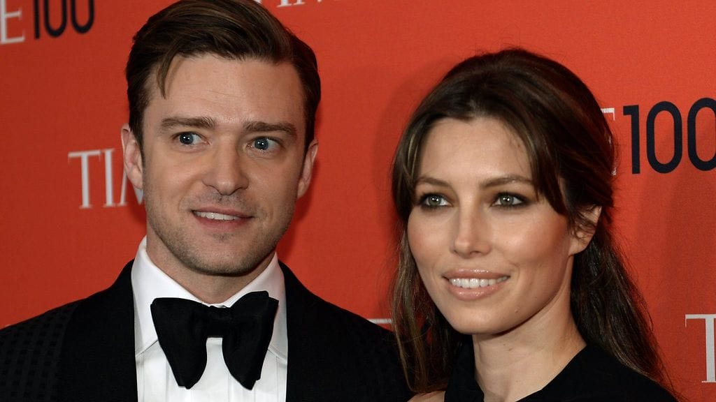 Justin Timberlake ja Jessica Biel Time-lehden juhlagaalassa vuonna 2013.