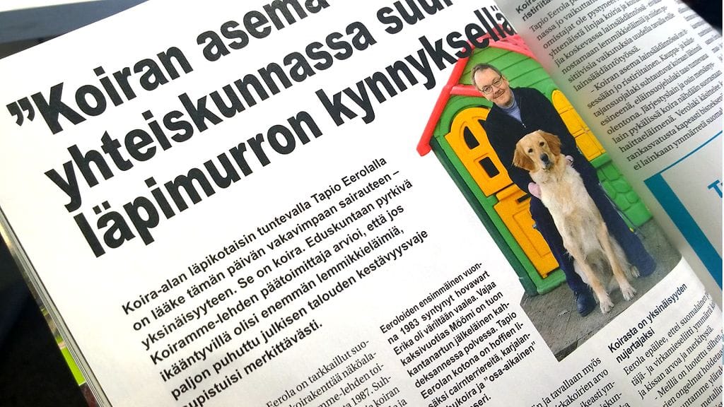 Uusin Koiramme-lehti haastattelee laajasti lehden omaa päätoimittajaa Tapio Eerolaa, joka on ehdolla eduskuntavaaleissa.