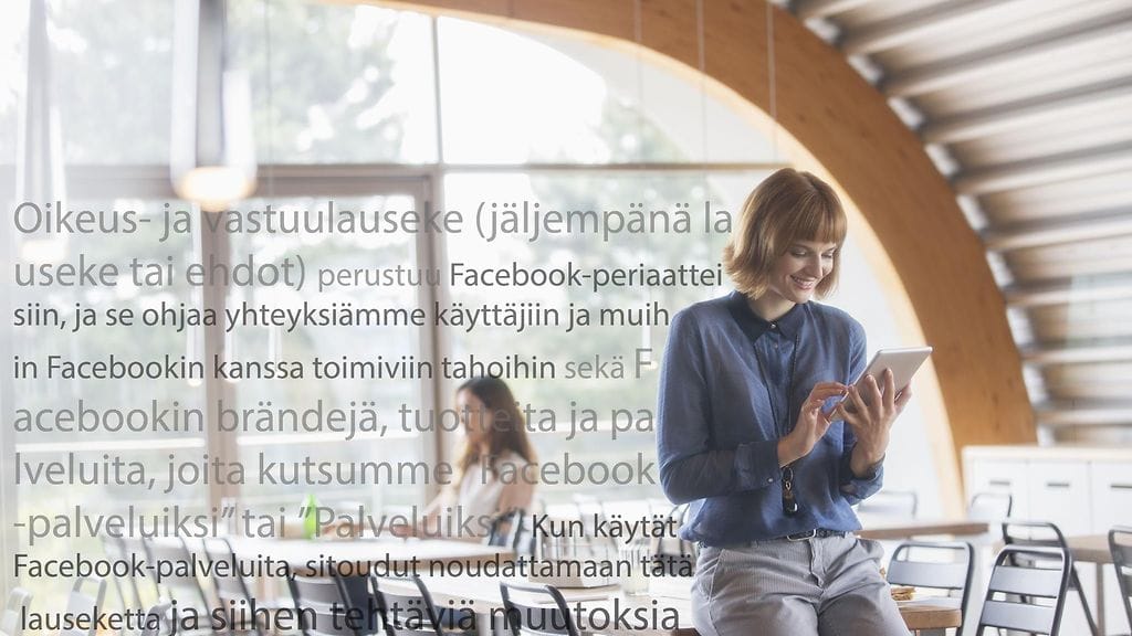 Kuvituskuva, lainaus Facebookin käyttöehdoista
