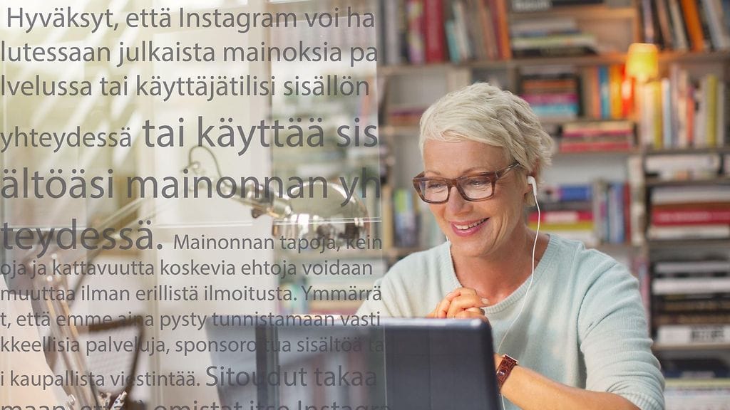 Kuvituskuva, lainaus Instagramin käyttöehdoista