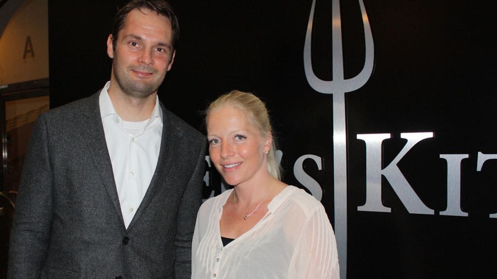 Niklas Bäckström ja Heidi Lindstöm Hell’s Kitchen -ohjelman kuvauksissa vuonna 2013.