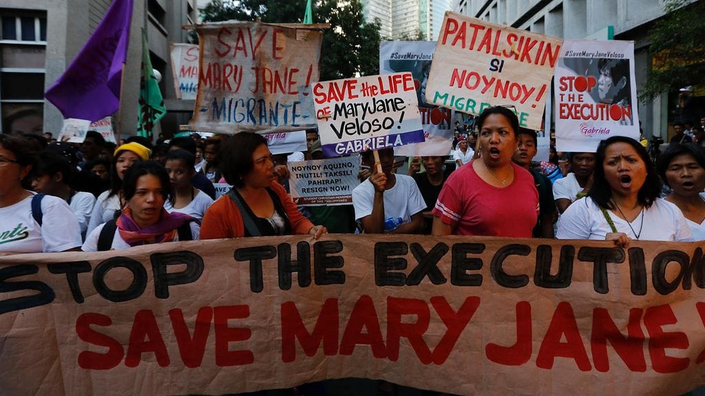 Mielenosoitus viime viikolla teloitettujen puolesta.