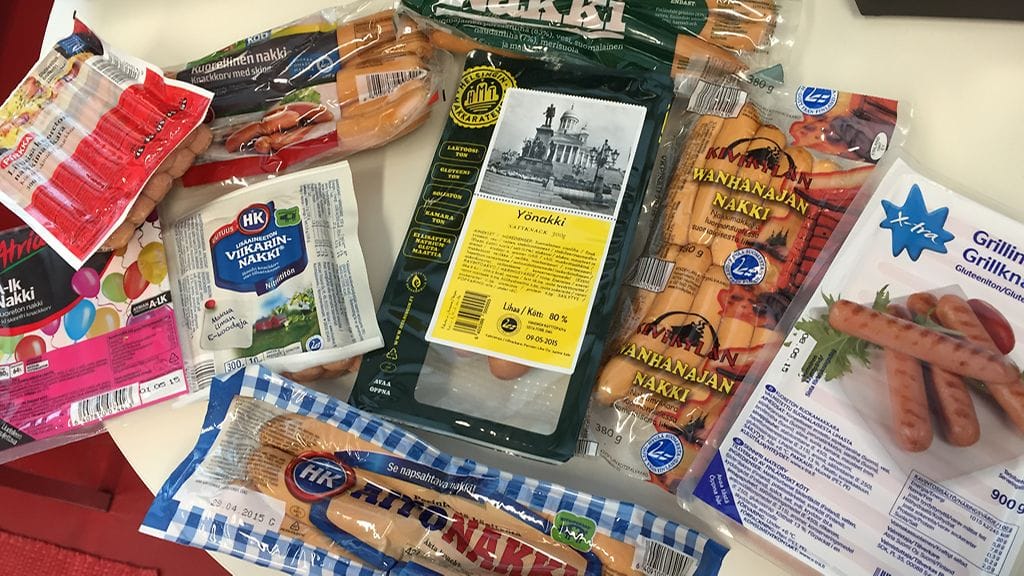 Nakkimakutestissä arvioitiin yhdeksää eri nakkilaatua.