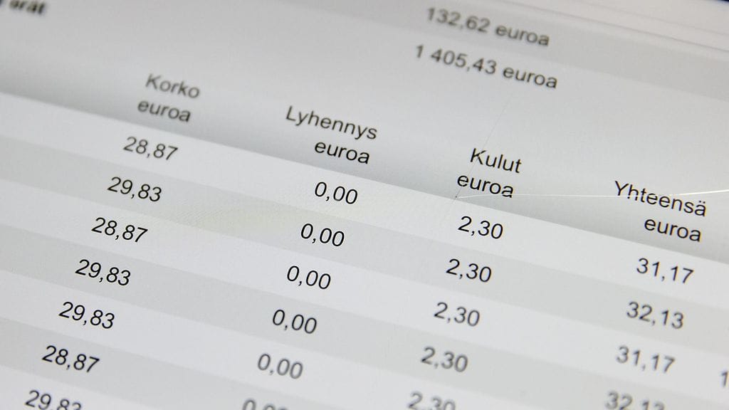 OP:n asuntovelallisen sähköinen tiliote. Kuvituskuva.