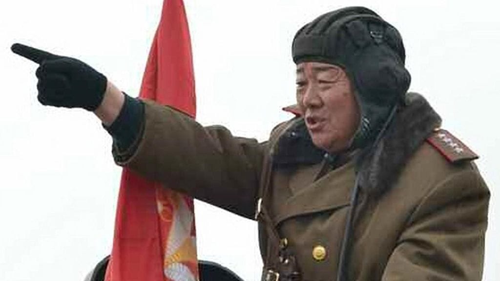 Teloitetuksi väitetty Pohjois-Korean puolustusministeri Hyon Yong-Cholin kuvattuna tammikuun lopulla.