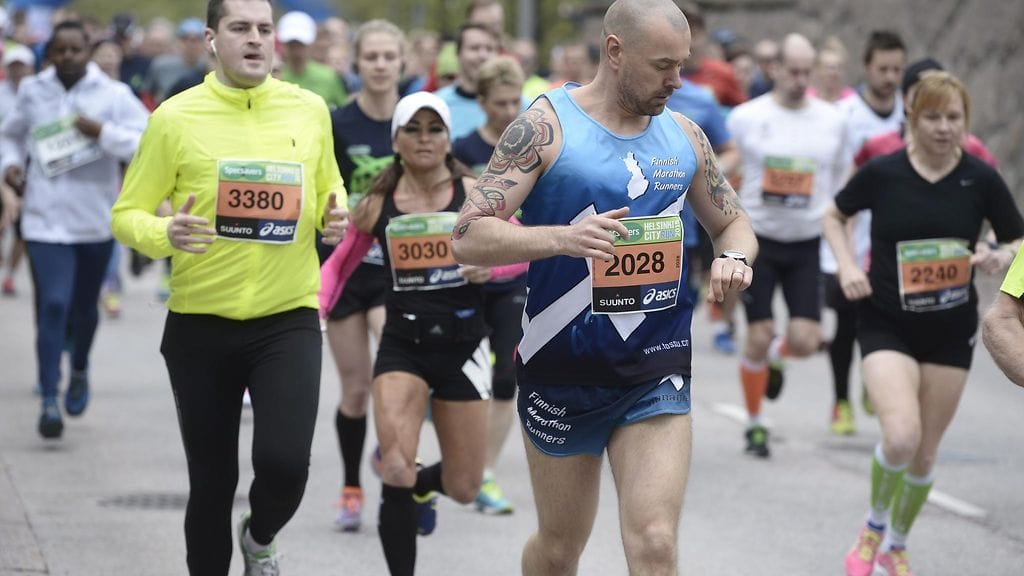 Juoksijoita Helsinki City Run 2015 -puolimaratonilla Helsingissä 16. toukokuuta 2015.