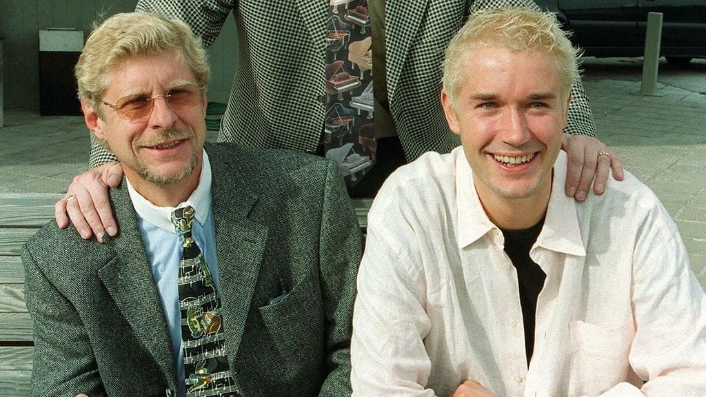 Seppo Hovi ja juontaja Marco Bjuström olivat BumtsiBum-ohjelman jokaviikkoisia kasvoja.