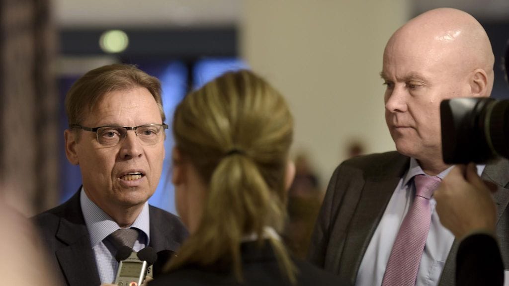 SAK:n Lauri Lyly (vas.) ja STTK:n Antti Palola. Arkistokuva.