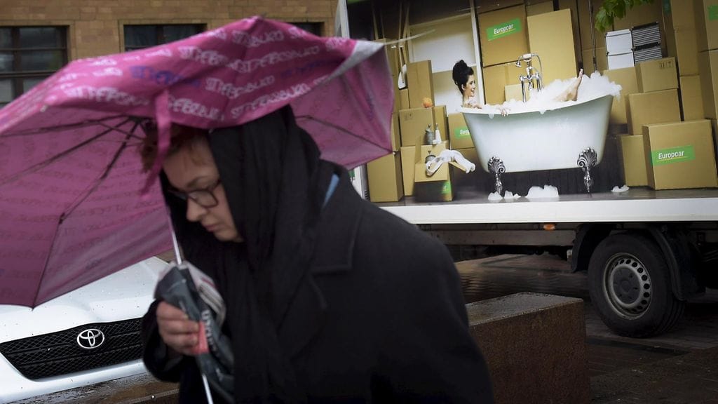 Märkä päivä Helsingissä 3.kesäkuuta 2015.