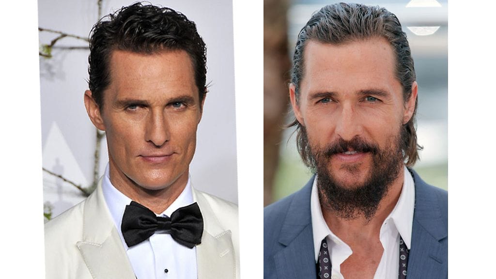 Onko näyttelijä Matthew McConaughey komeampi parralla vai ilman?