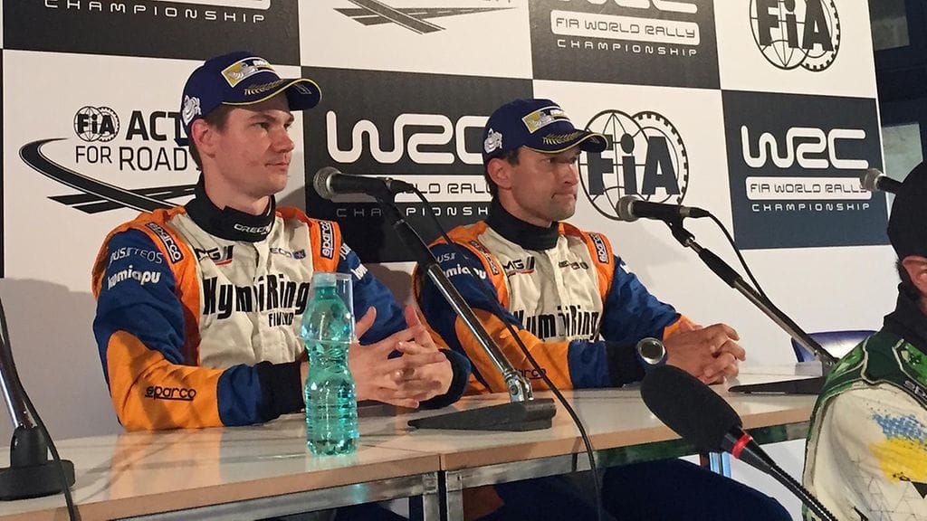 Luokkavoittajat Teemu Suninen ja Mikko Markkula lehdistötilaisuudessa.