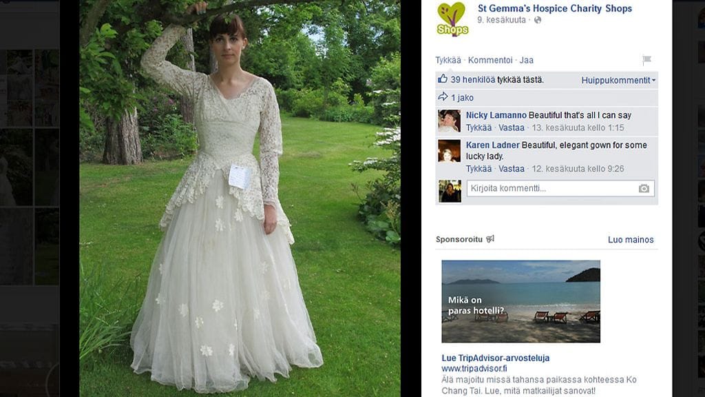 Tämä kaunis vintagepuku sisälsi romanttisen viestin.