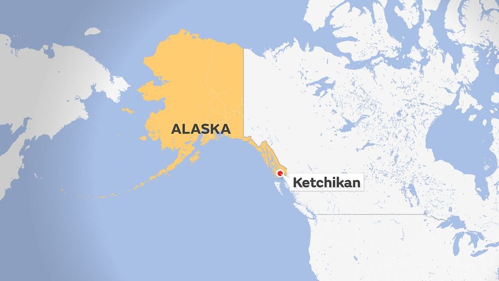 Lento-onnettomuus tapahtui lähellä Ketchikania, joka on Alaskan viidenneksi väkirikkain kaupunki.