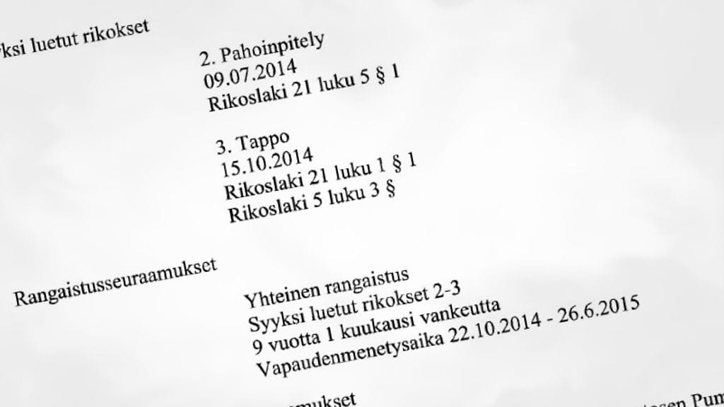 Espoon käräjäoikeus hylkäsi murhasyytteet, koska teko ei ollut erityisen raaka tai julma.