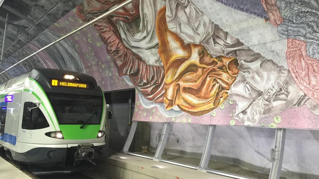 Helsinki-Vantaan asemalla on taidetta. Se sijaitsee 45 metrin syvyydessä maan alla.