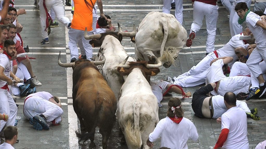 Pamplonan härkäjuoksukuva vuodelta 2015.
