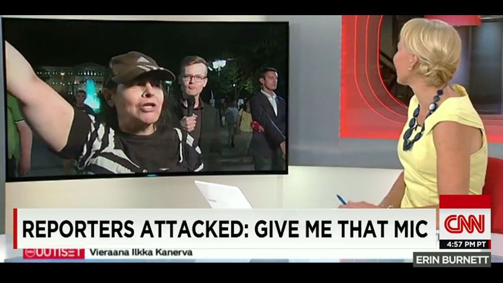 Kuvakaappaus CNN:n uutislähetyksestä.