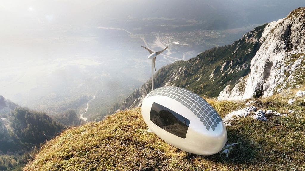 Futuristisen näköinen Ecocapsule on omavarainen miniasunto monenlaiseen käyttöön. Kuvat: Ecocapsule / Tomas Manina.