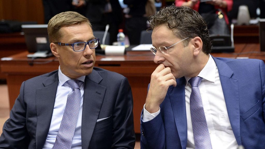 Alexander Stubb ja euroryhmän puheenjohtaja  Jeroen Dijsselbloem.