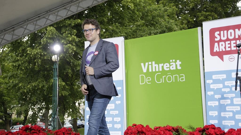 Ville Niinistö piti torstaina linjapuheensa SuomiAreenassa.