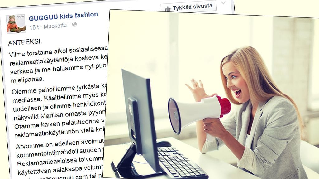 Tökerö palaute asiakkaalle tyrmättiin sosiaalisessa mediassa.