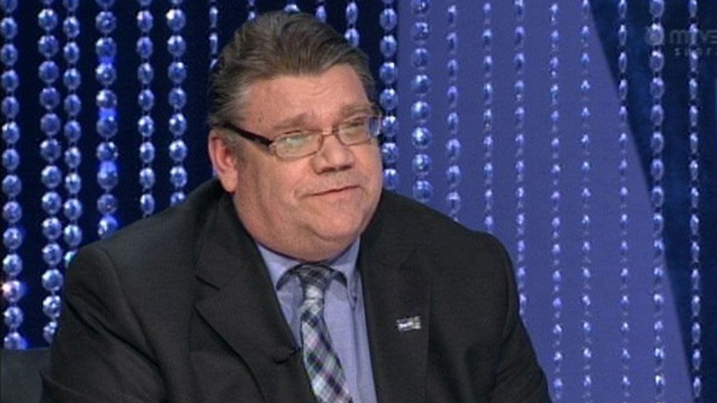 Timo Soini Korkojen kera -lähetyksessä 2012.