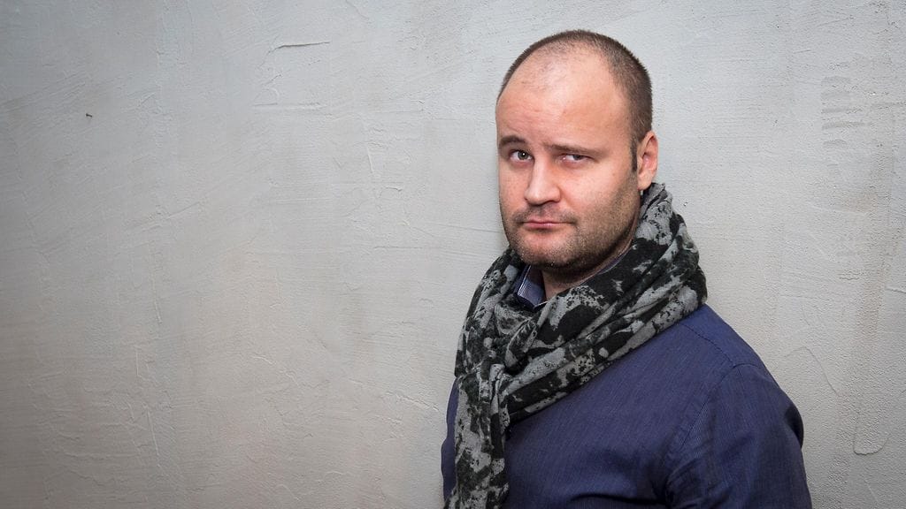 Joonas Hytönen Mummomafia-ohjelman lehdistötilaisuudessa syksyllä 2014.