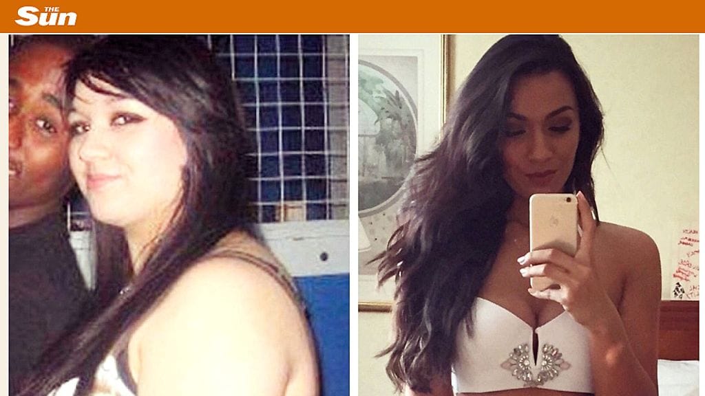 Nadina Knight laihdutti 45 kiloa eronsa jälkeen kostoksi siitä, että häntä nimiteltiin. Kuvakaappaus: The Sun