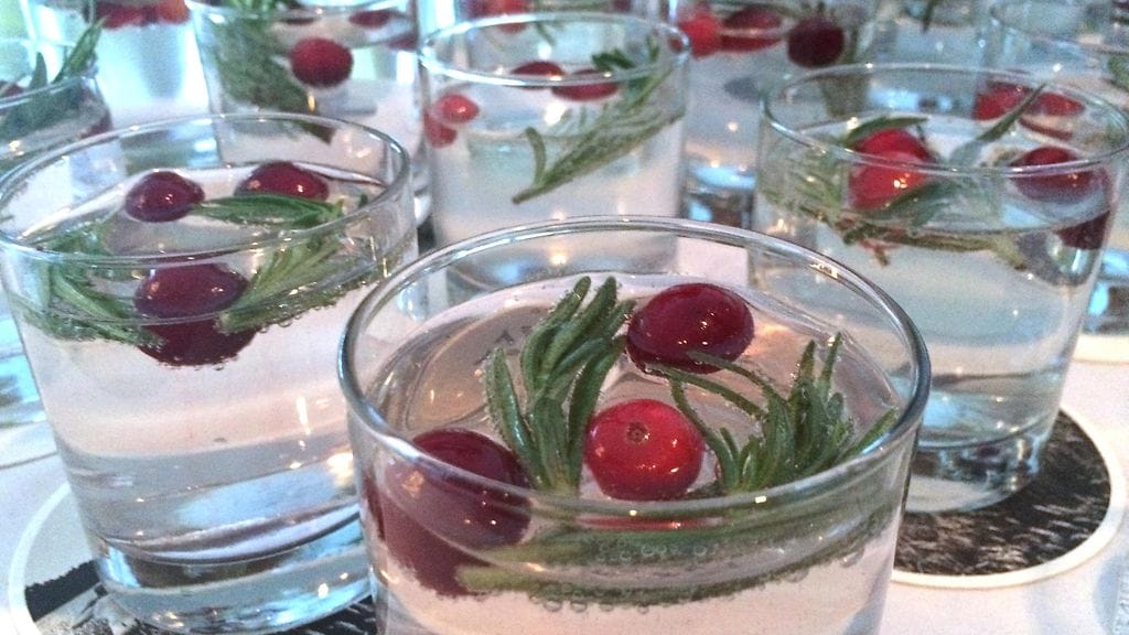 Napue Ginistä valmistettuja drinkkejä.