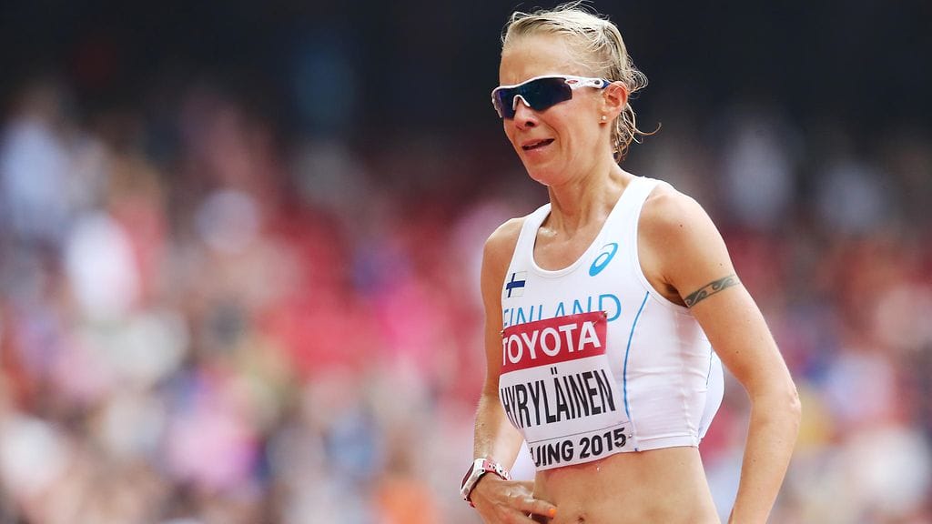 Maratoonari Anne-Mari Hyryläinen debytoi arvokisoissa Pekingin MM-kisoissa 2015.