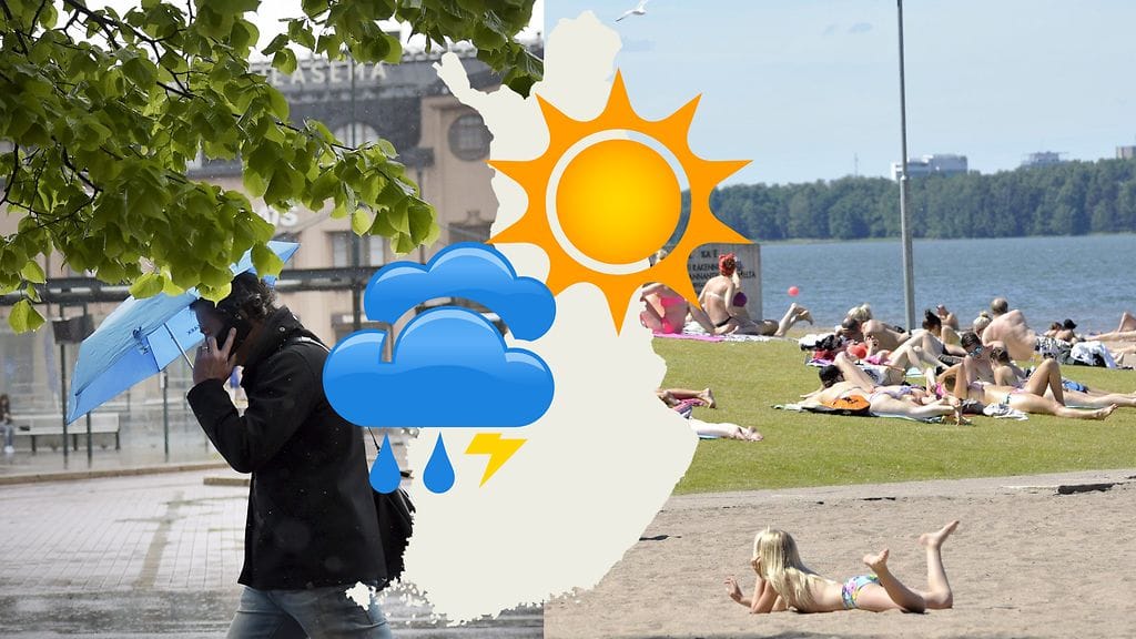 Myös alkavalla viikolla on luvassa sateita, mutta myös kesäisiä lämpötiloja tiedossa sateiden lomassa.