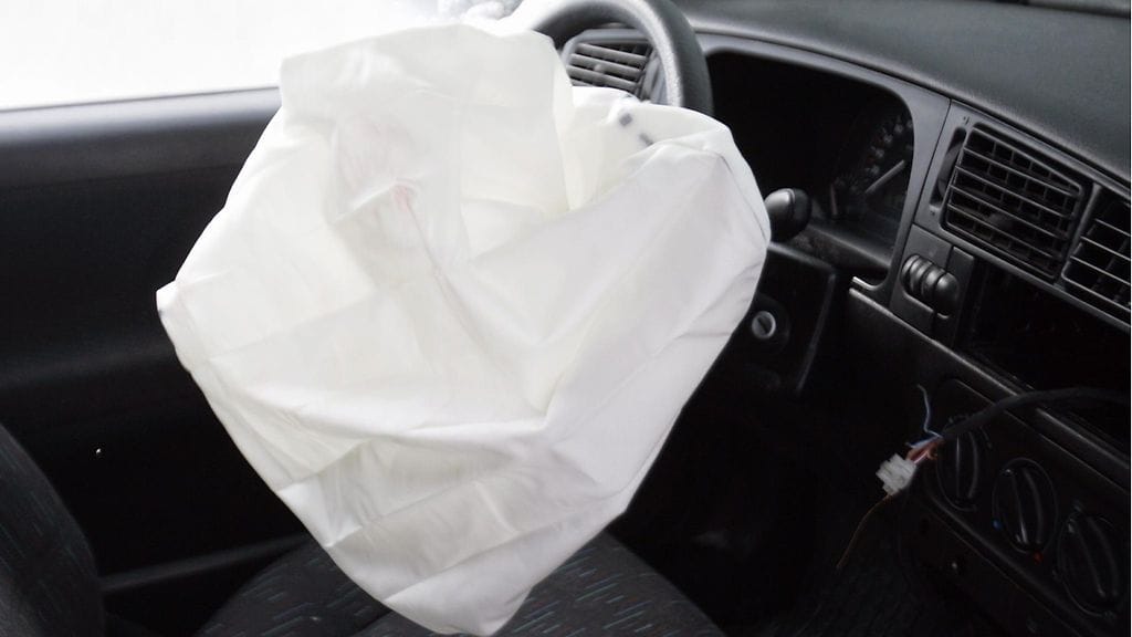 Lauennut turvatyyny.