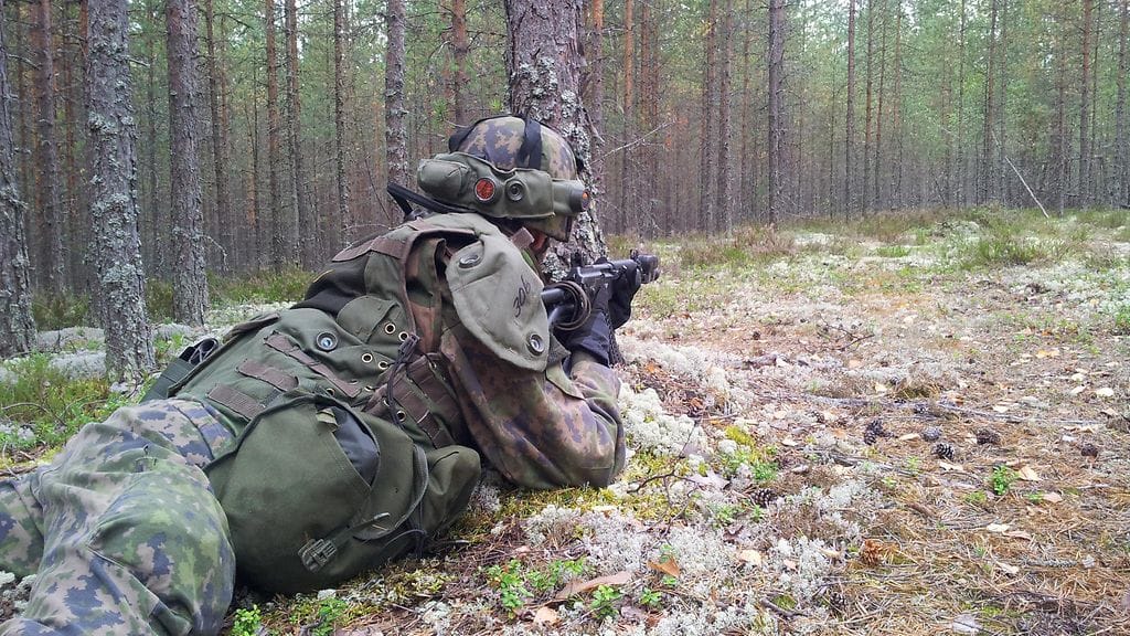 Kuva kertausharjoituksesta Niinisalossa.