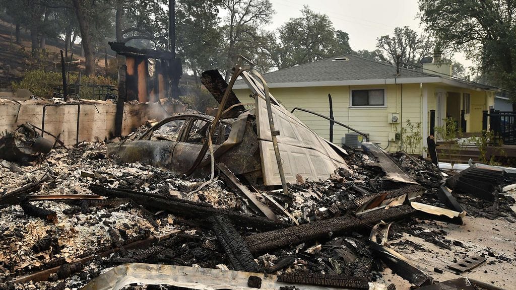 Metsäpalojen aiheuttamaa tuhoa Kalifornian Middletownissa 13.9.2015.