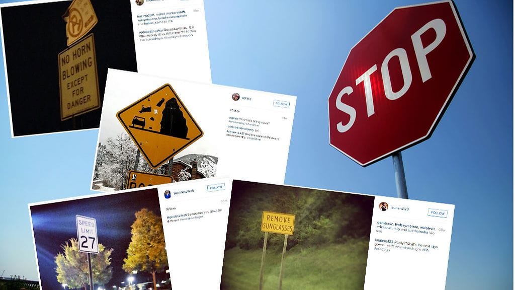 Putoilevat lehmät, epämääräiset nopeusrajoitusmerkinnät ja aurinkolaseista huomauttelu huvittavat liikennemerkkibongareita.