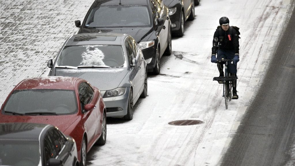 Lunta Helsingissä 23. lokakuuta 2014.