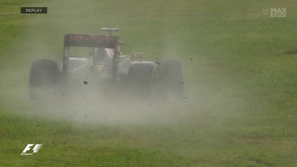 Pastor Maldonado pöpelikössä Suzukassa