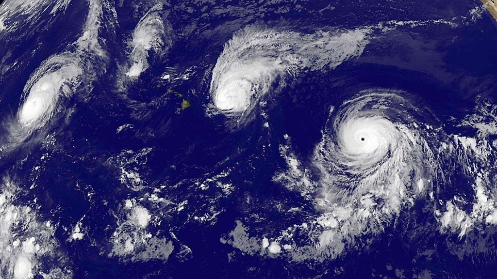 Kuvituskuvaa hurrikaanista.