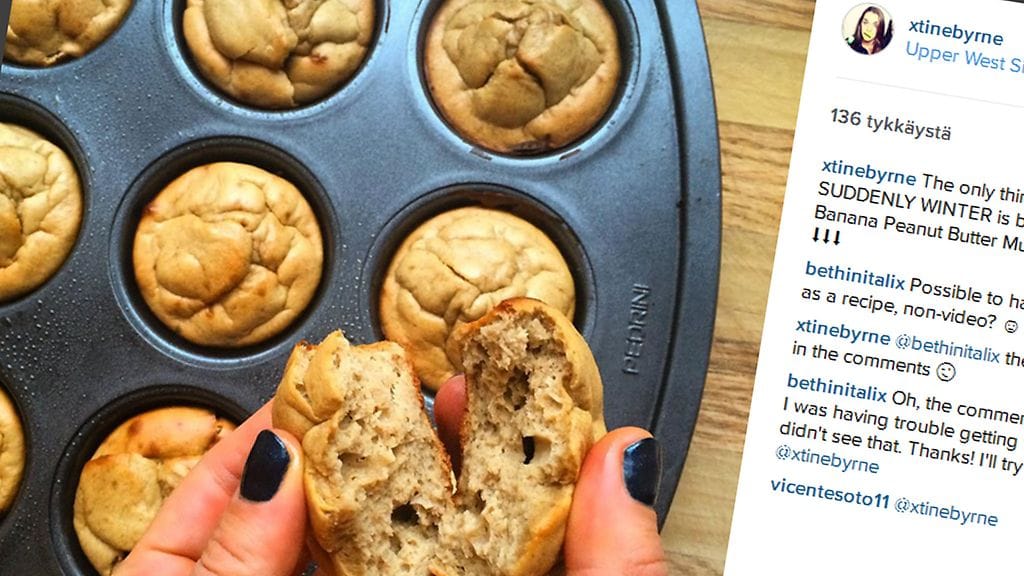 Herkulliset maapähkinävoimuffinit sisältävät hyvin proteiinia.