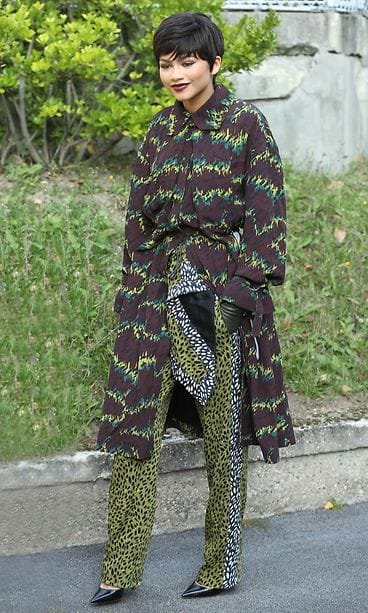 Singer Zendaya attends the Kenzo SS16 show during Parish Fashion Week at the Paris Event Center in Paris, France.