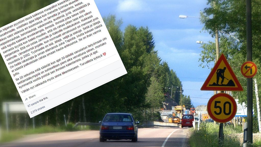 Päivityksessään Perttu Vornanen ottaa kuitenkin kantaa siihen, että tietyömailla vahingon kohteeksi voivat joutua myös ihmiset, kun paikalle pystytettyjä nopeusrajoitus- ja opastusmerkintöjä ei noudateta.