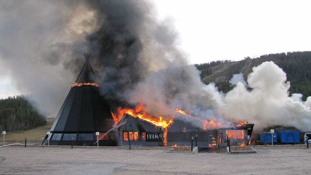 Hotelli Suomutunturissa oli mittava palo lokakuussa 2015.