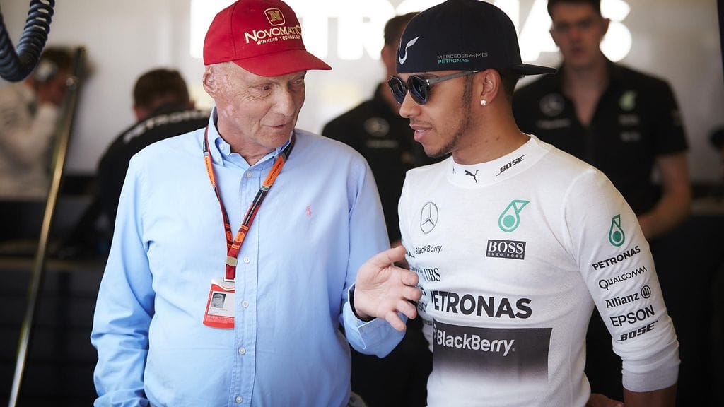 Niki Lauda ja Lewis Hamilton
