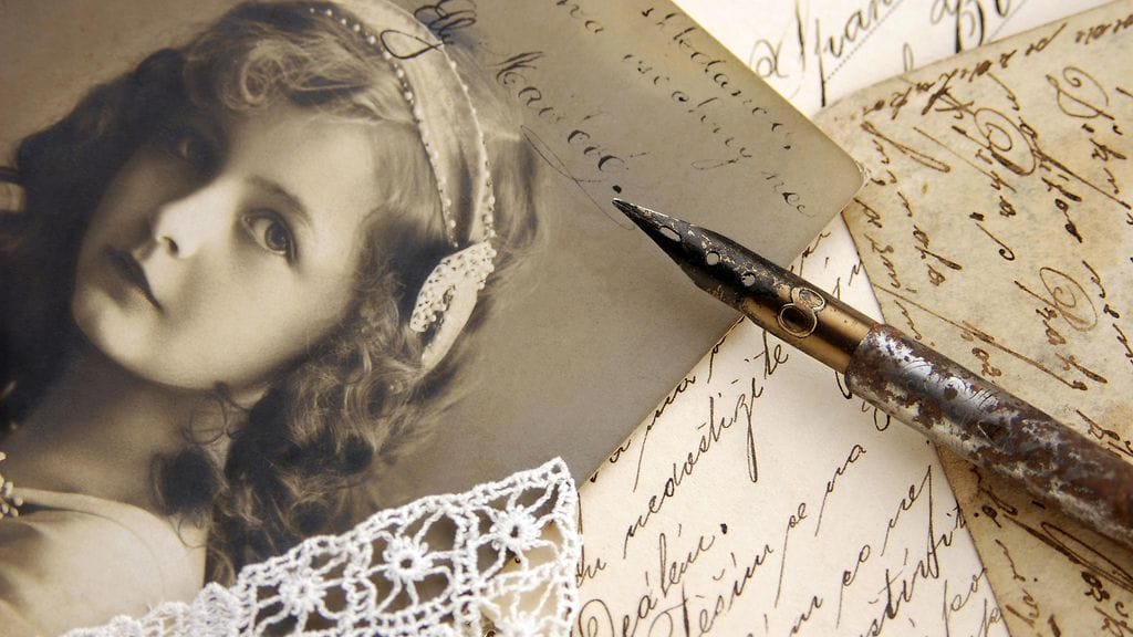 valokuva, vanha, kirjeita, nainen