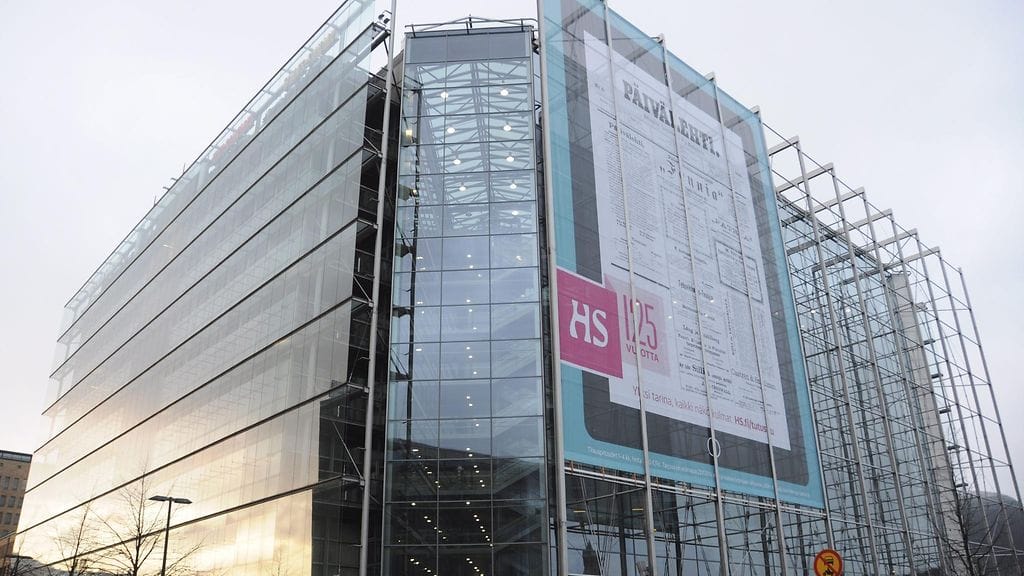 Sanomatalo Helsingissä sunnuntaiaamuna 16. marraskuuta 2014.