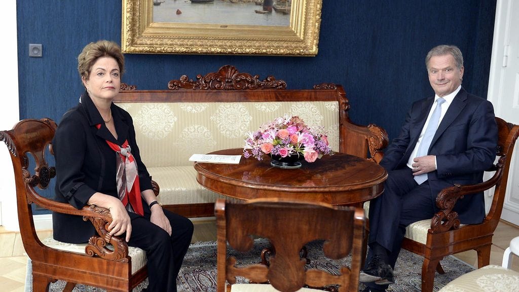 Basilian presidentti Dilma Rousseff keskusteli presidentti Sauli Niinistön kanssa.