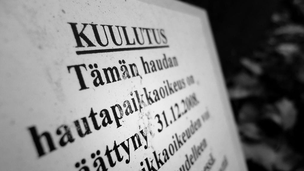 Haudan hallintaoikeuden päättymisestä tiedotetaan noin vuotta aikaisemmin.