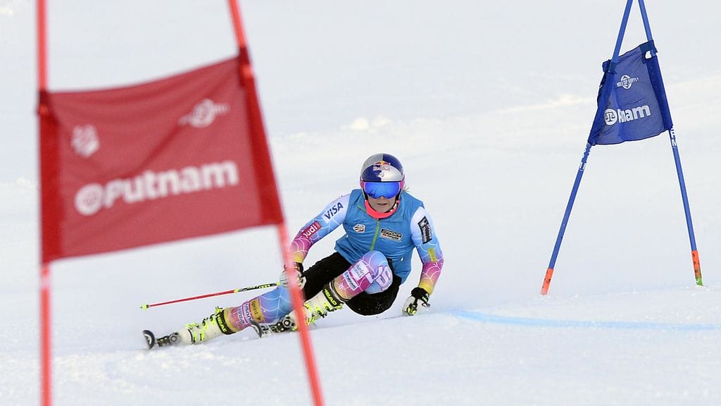 Lindsey Vonn Söldenin harjoitusrinteessä.