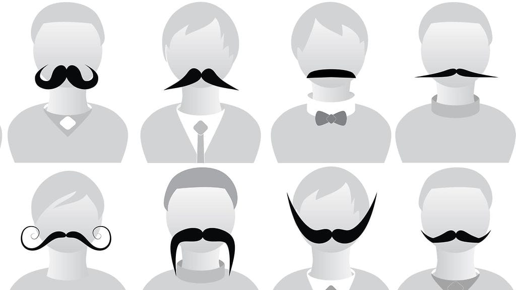 Kuvassa viiksimalleja.